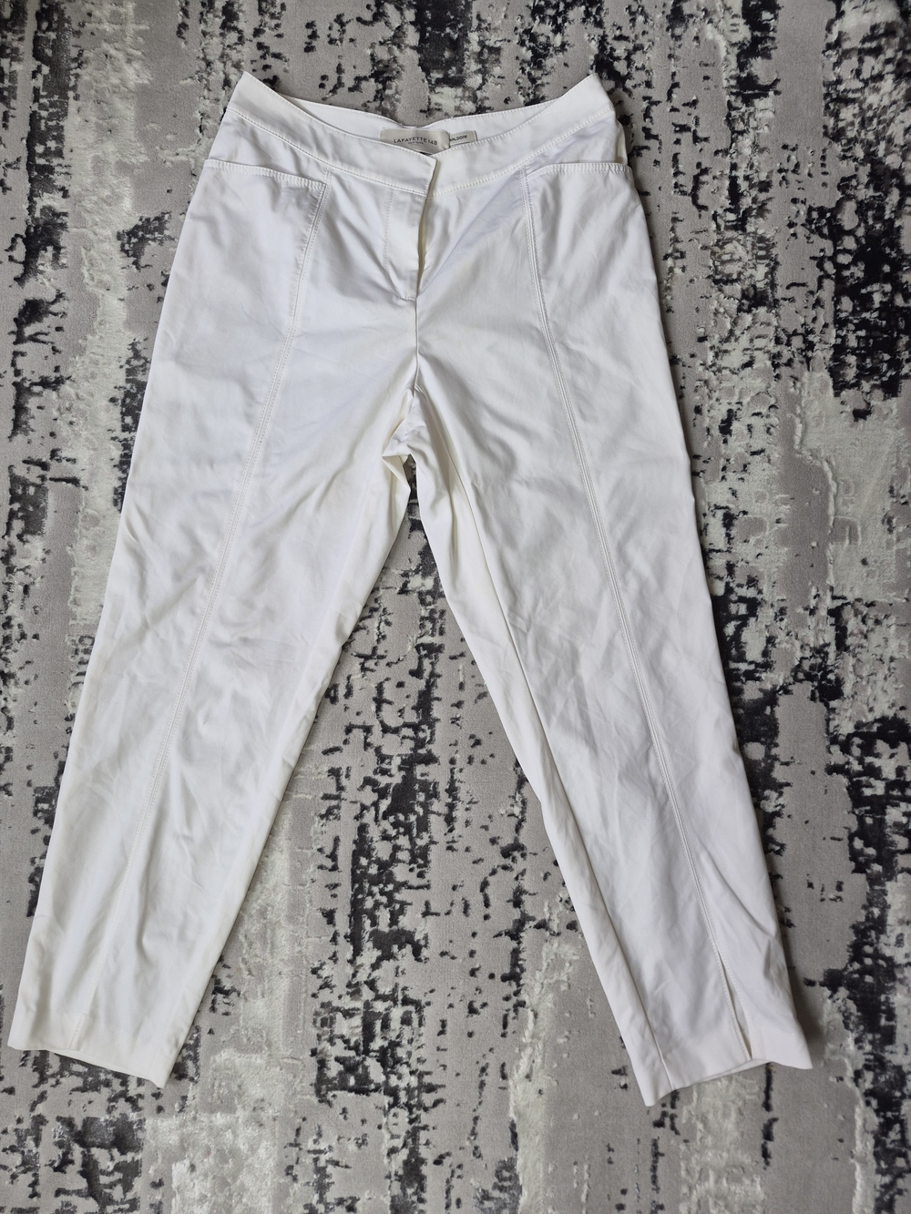 Men's White Stretch Cotton Blend Pants